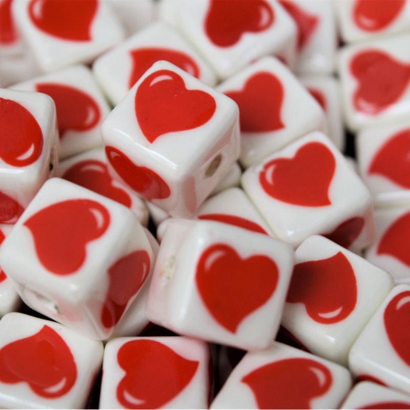 Beads of Courage, Beads at Home, Ceramic Square Heart