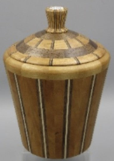 Woodturner Bowl - Cherry, walnut & maple segmented stave box