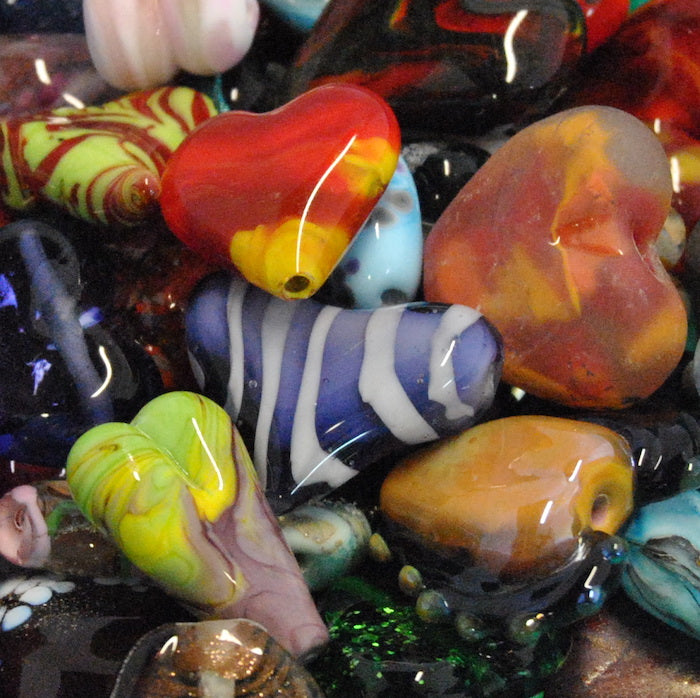 Beads of Courage, Beads at Home, Handmade Glass Heart- Cardiac Transplant 