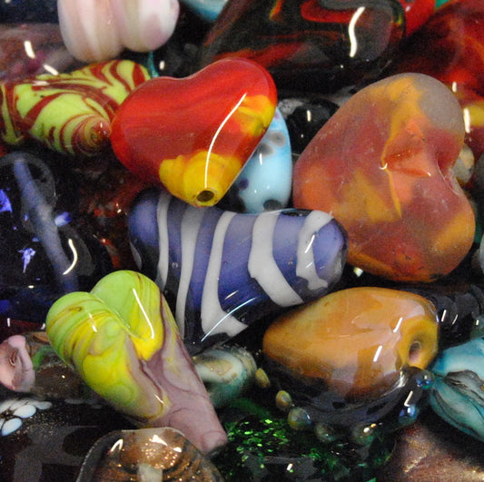 Beads of Courage, Beads at Home, Handmade Glass Heart- Cardiac Transplant 