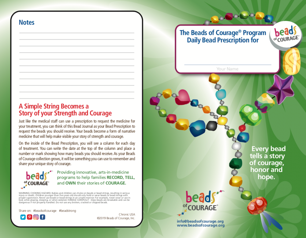 Beads of Courage, Beads at Home, Chronic Conditions Bead Prescription Journal (English)  
