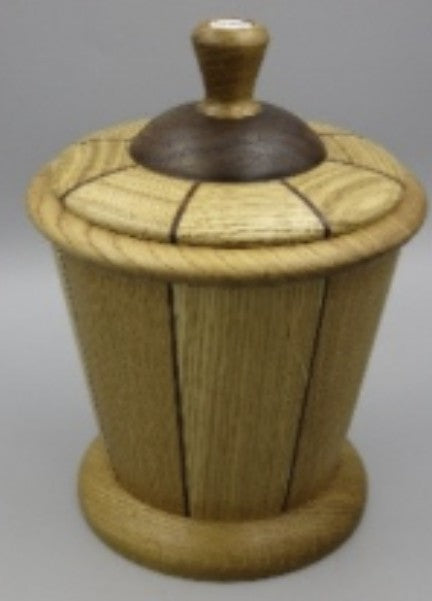 Woodturner Bowl - oak & walnut segmented stave box