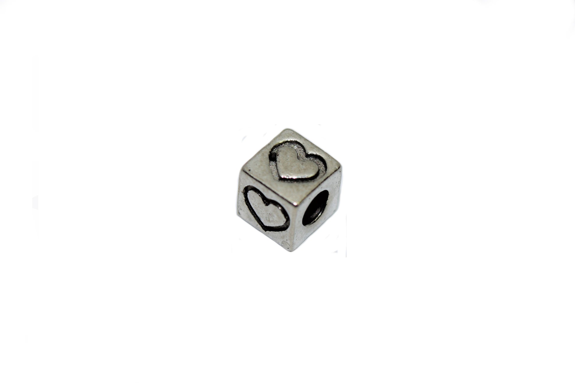 Beads of Courage, Beads at Home, Silver Square Heart 